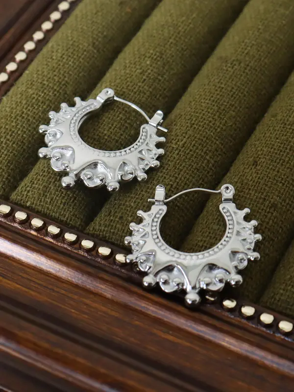 Vintage Metal Gear Hoop Earrings for Women, Summer 2024 Fashion Accessories, Girly Accessories, Stainless Steel Vintage Retro Jewelry for Party, Trendy Gorgeous Earrings As Birthday Gift for Girlfriend 2