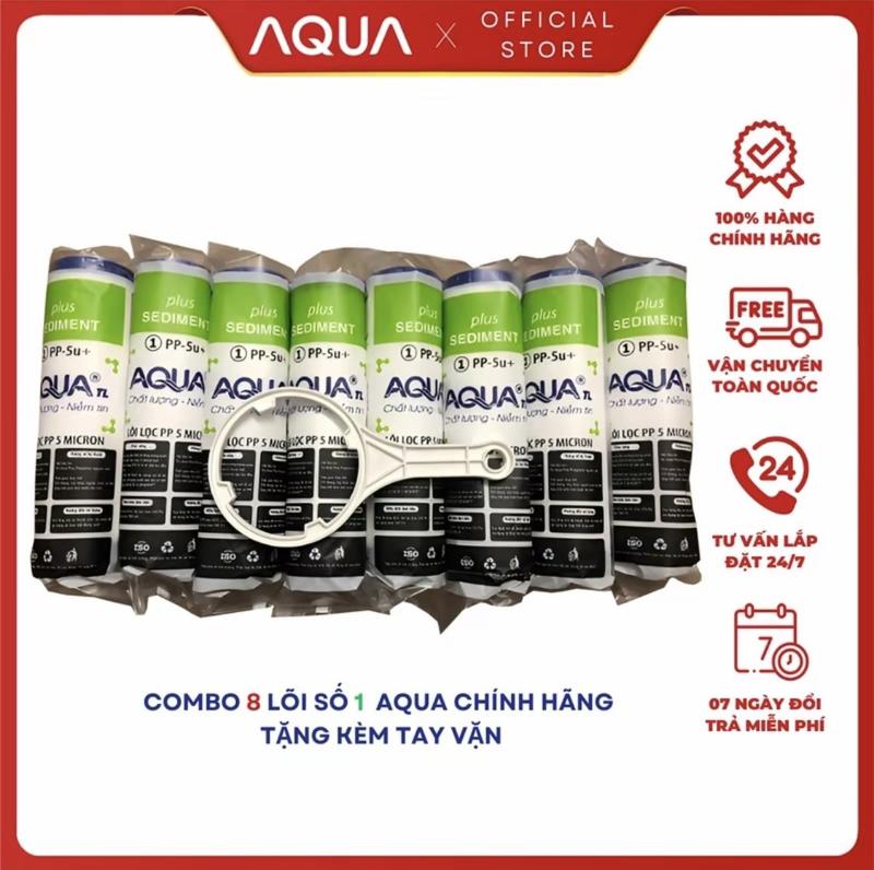 Bộ 8 lõi lọc nước số 1 Aqua Chính Hãng [TẶNG KÈM TAY VẶN] phù hợp mọi loại máy lọc nước thông thường thiết bị lọc nước qua loc