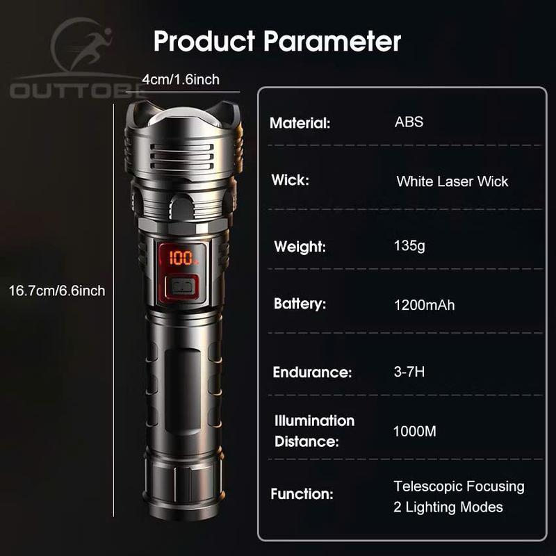Product Introduction of Đèn pin nhỏ gọn với nhiều chế độ đèn, ánh sáng mạnh có màn hình led hiển thị pin dễ dàng sử dụng chất liệu nhựa ABS 7