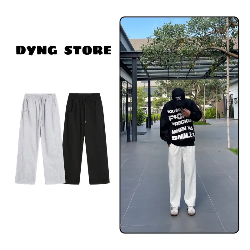 Quần Nỉ 2 Da From Suông Nam Nữ Track Pants [DYNG STORE] 0