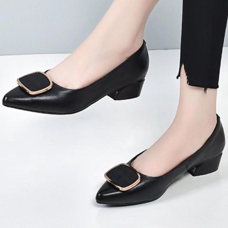 Giày Đế Bệt, Da Mềm, Giày Cho Mẹ Nữ, Mũi Nhọn, Đế Mềm, Cắt Thấp Phẳng, Thoải Mái, Giày Da, Dành Cho Nữ, Phong Cách 2024, Hàng Mới Về 3