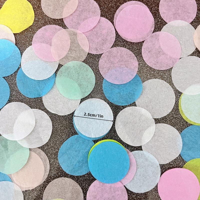 1000 Pieces of Vibrant Pastel Confetti - Transparent Round Paper Decorations,Birthdays, Parties, and Romantic Atmospheres - Perfect for Balloons, Travel, Hotels,Party Decorations|Playful design|Lightweight Decoration, Party Decoration Supplies Hand 1