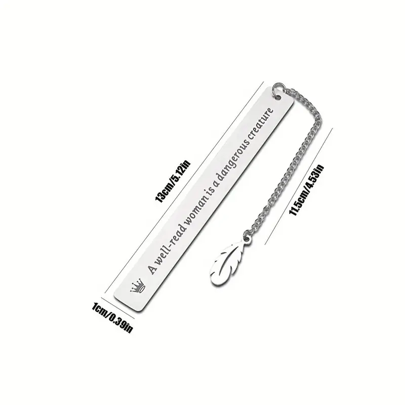1 Piece Stainless Steel Bookmark, Lettering Slogan Bookmark, Decorative Ornaments for Readers Gifts 2