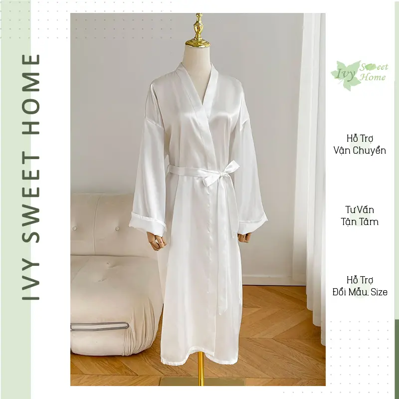 Áo trang điểm cô dâu dáng dài Kimono thêu chữ chụp phóng sự cưới lụa phi ° IVY210 Nữ Women 2
