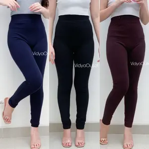 Legging Polos Tebal - Leggings HW Wanita - Lejing Dewasa - Pinggang High Waist Panjang