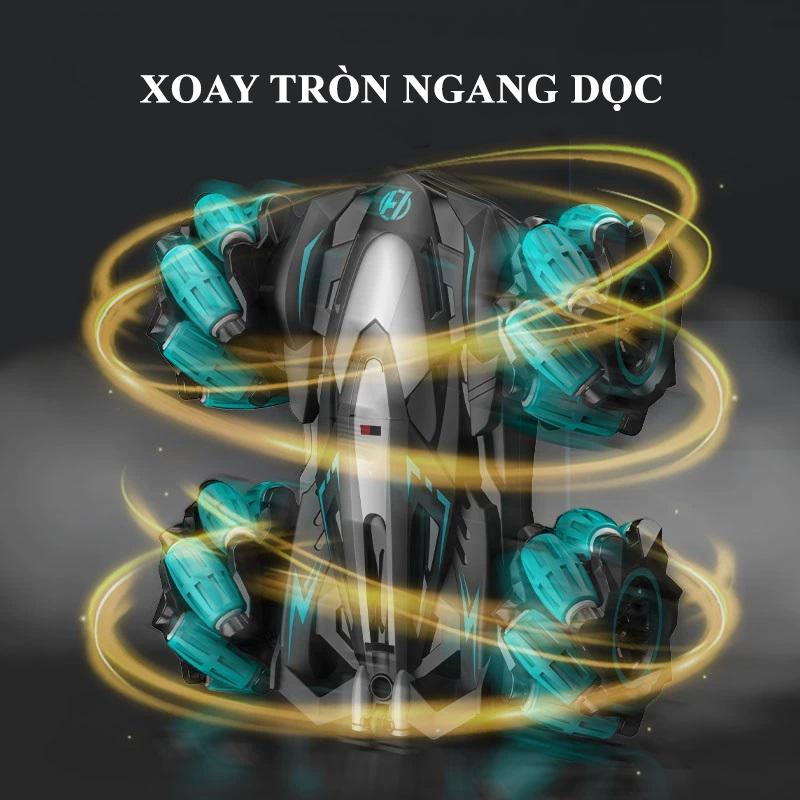  Xe đua Drift Phun khói đi nhiều mặt và đứng xoay 360 có đèn led chạy đêm pin sạc. Đồ chơi ôtô điều khiển từ xa cho bé 