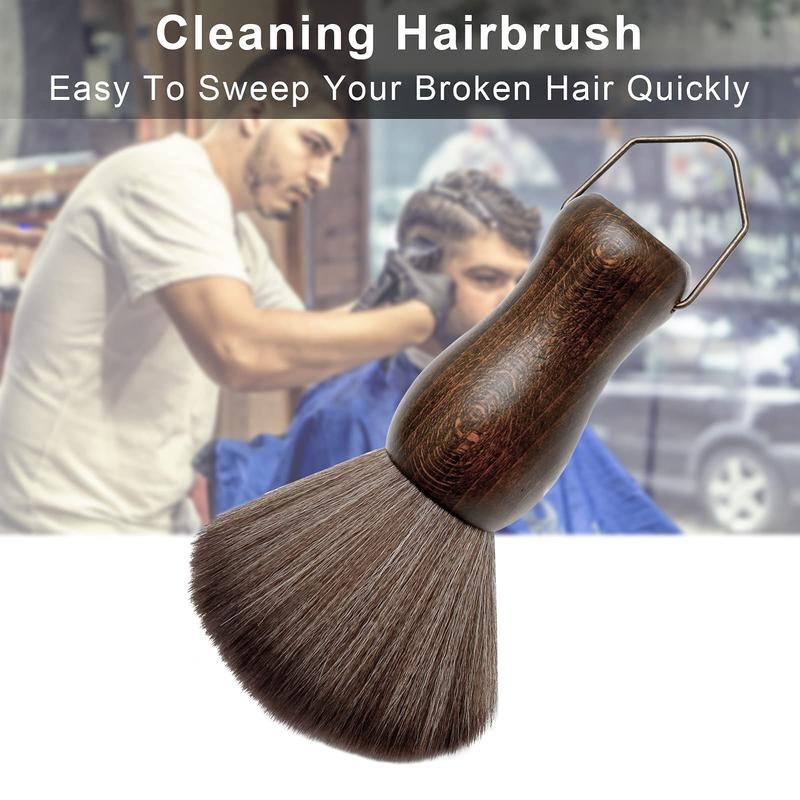 Product Introduction of Neck Brush Hair Brush Set, 2 Counts Wooden Handle Neck Hair Brush & Plastic Brush, Hair Styling Tool for Salon & Home 4