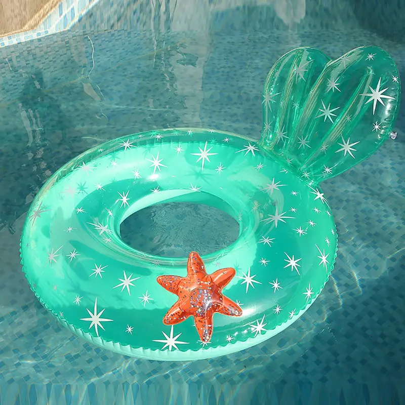 Mermaid Design Pool Buoy, Inflatable Swimming Ring, Shiny Pool Float, Summer Outdoor Beach Party Pool Float, Swimming Circle for Women & Girls 4