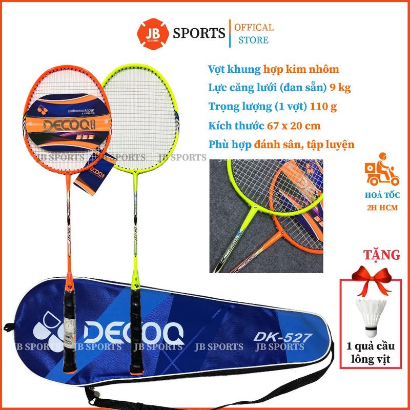 Bộ Vợt Cầu Lông Chính Hãng 2 Vợt DECOO 57 Cặp Vợt Cầu Lông Tốt Nhẹ Dây Căng