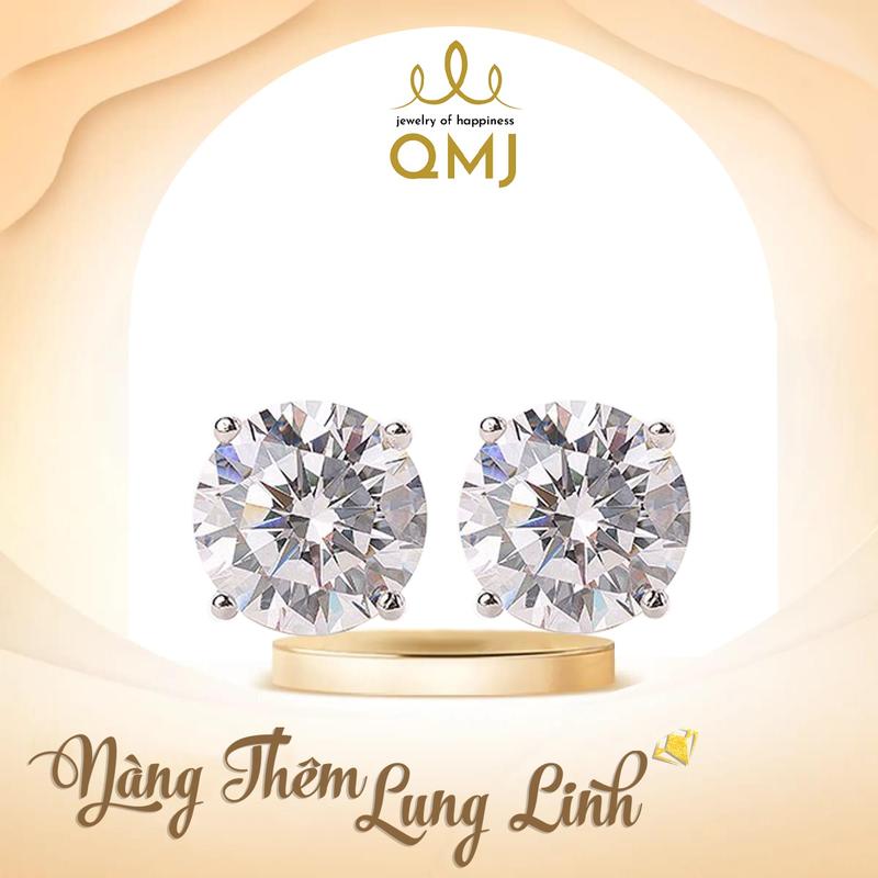 QMJ STORE GMV KOL - Q53 Bông tai Hera bạc 925 4 chấu đính đá cao cấp đơn giản sang trọng thời trang phụ kiện nam nữ trang sức bông tai nữ