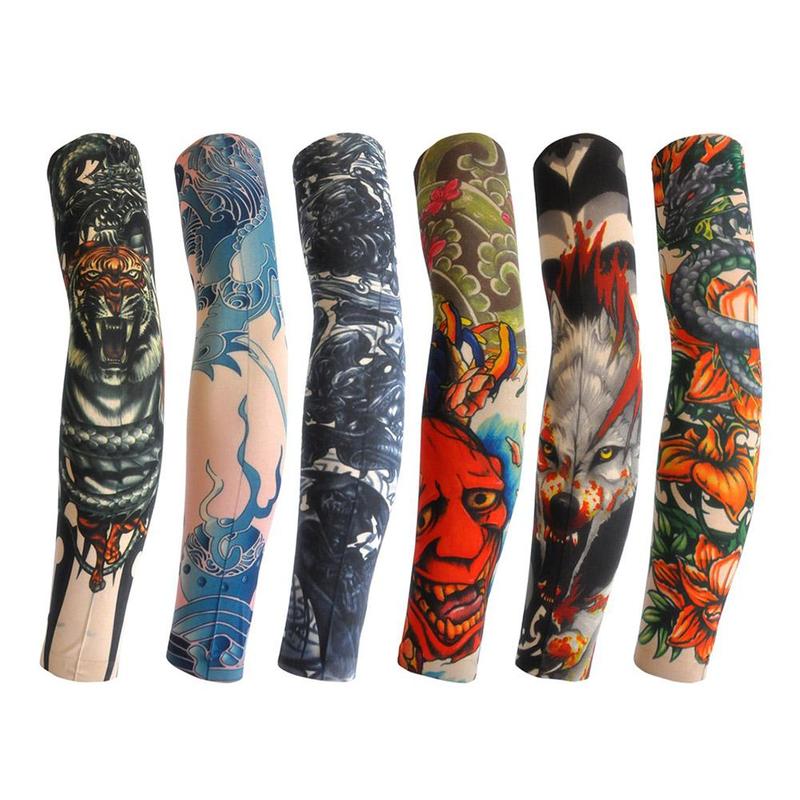 Product Introduction of Tay Áo Hình Xăm Kết Hợp, 6 Cặp, Liền Mạch, Chống Nắng, Thích Hợp Để Đạp Xe Ngoài Trời 35