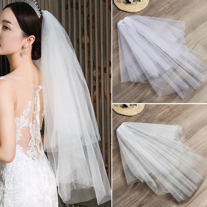 Product Introduction of Wedding Accessories Short Simple Two Layer Photo Veil With Comb Bridal Veil Wedding Veil Women's Tulle 11