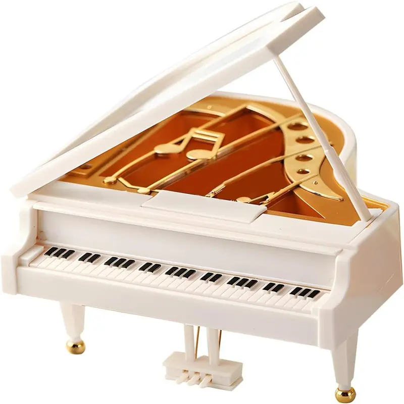 Miniature Grand Piano Music Box, Miniature Piano Music Jewelry Box, Classic Mini Piano Decoration Collectibles, Suitable for Room Desktop Decoration, Ornaments 0