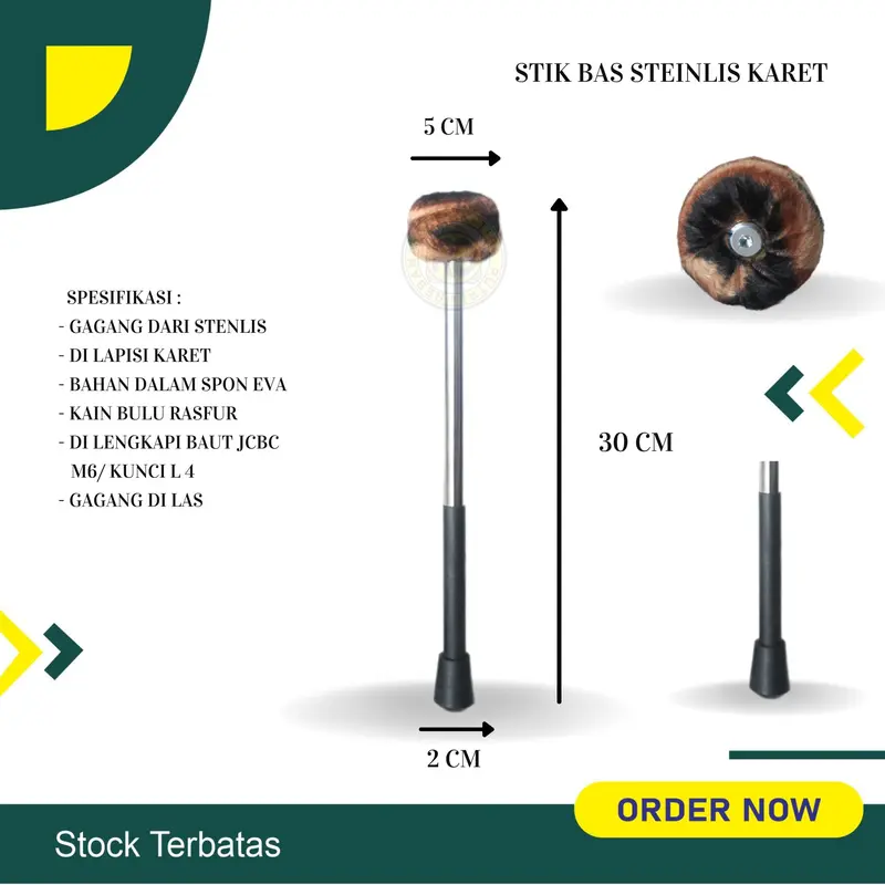 Stik bas habib syeh  stenlis stik bas hadroh Rebana pemukul Bas stik bas duduk stik bas hadroh rebana 2