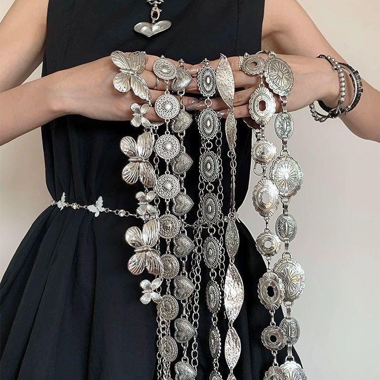 Dây Chuyền Đeo Hông Lưng Hình Bướm Phong Cách Cổ Điển Bohemian Làm Bằng Kim Loại Màu Bạc Thích Hợp Cho Nữ Thiết Kế Độc Đáo Phụ Kiện Thắt Lưng Cao Cấp Phong Cách Dân Tộc Hoàn Hảo Với Váy