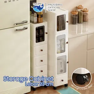 Paus Biru  - Lemari Plastik Serbaguna 3–5 Laci | Rak Penyimpanan Langsing Hemat Ruang untuk Kamar