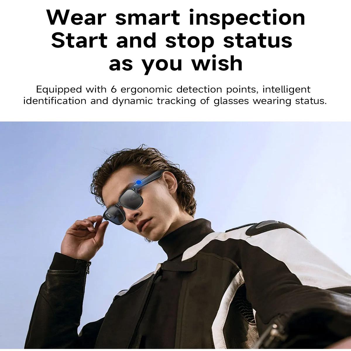 Smart Glasses Voice Assistant Translate Touch Control Recording Video 800W Camera Waterproof Bluetooth Call Smart Sunglasses