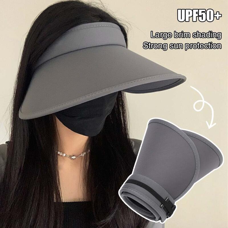Product Introduction of Eave Protection for Women Anti-UV, Adjustable, Foldable Empty Top Hat Large Brim Sun Caps - Travel Visor Sunshade Beach Cap 0