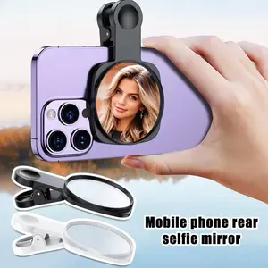 Smartphone Camera Mirror Reflection Clip Kit Portable Phone Camera Rear Selfie Mirror with Phone Selfie Storage Bag and Universal Phone Clip