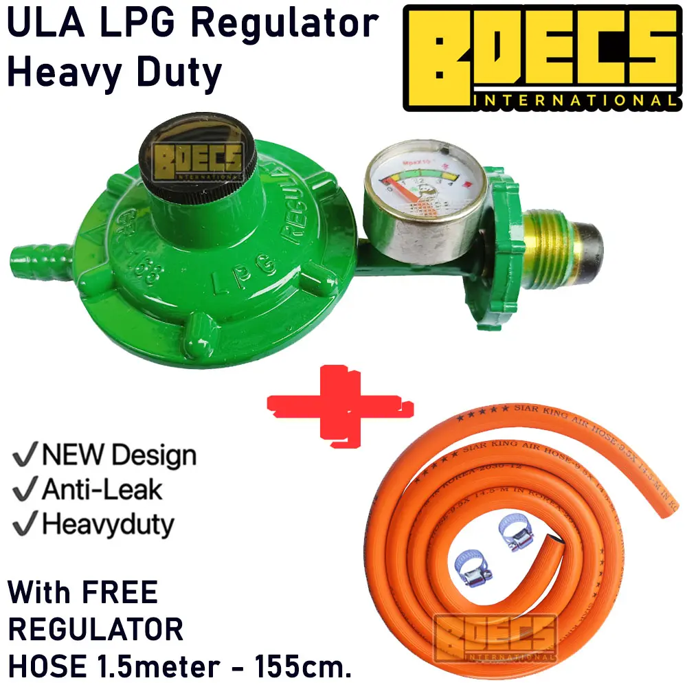 ULA LPG Regulator With Pressure Gauge Westlake Gasbooster for MGAS with Rubber Hose Heavy Duty I Bdecs