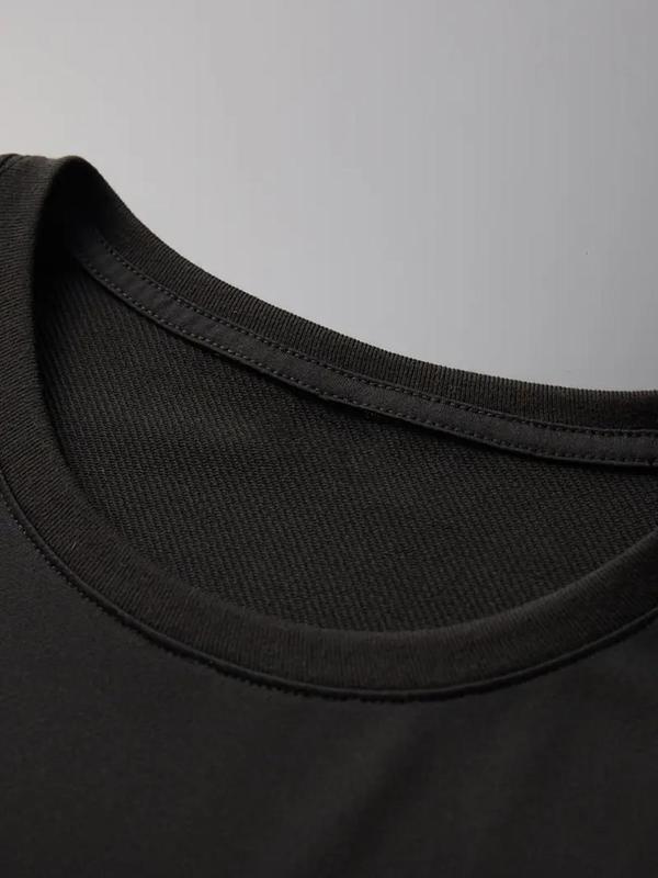 Men's Regular Fit Solid Round Neck Short Sleeve Tee Summer Clothes, Plain Crew Neck T-shirt for Men, Casual Comfy Knitting Mens Tracksuit Top for Summer Travel 8