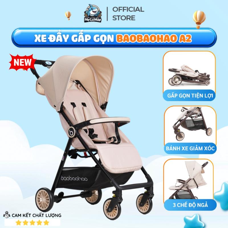 Xe Đẩy Cho Bé Baobaohao A2 Chính Hãng, Xe Đẩy Gấp Gọn Điều Chỉnh 3 Tư Thế, Có Giảm Xóc An Toàn