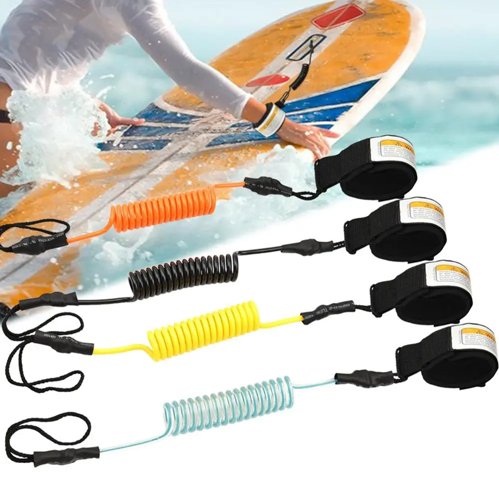 Surfing Safety Hand Rope TPU Elastic Coiled Raft Kayak Safety Hand Rope Stand Up Paddle Board Leash Straps for Surfboard