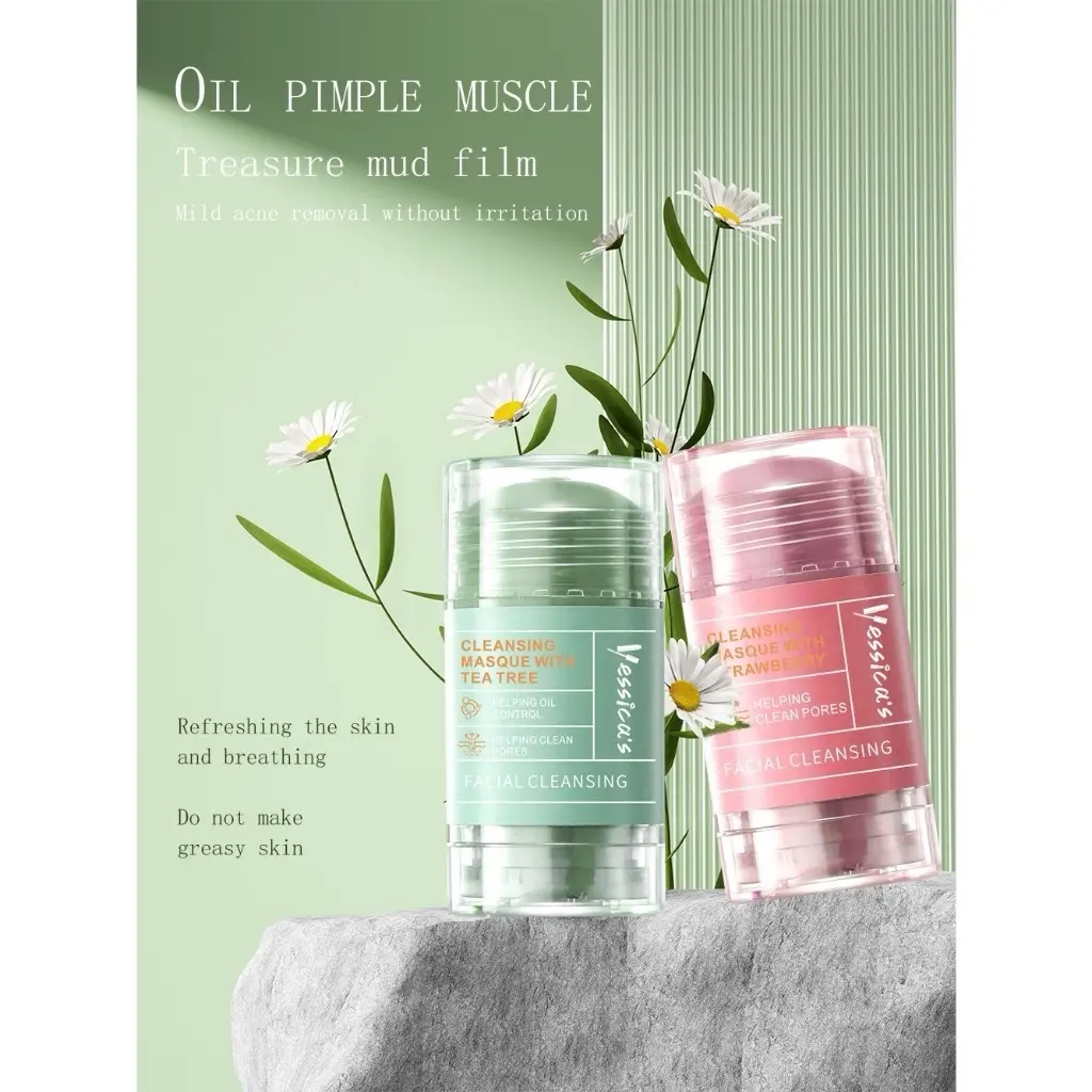 [LANGSUNG KIRIM]Yessica’s Tea Tree & Strawberry Anti Pores & Acne Clay Stick Mask-50gr Yessica’s stick mask