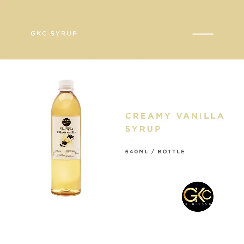 GKC Heritage Sirup Cair Konsentrat Minuman Creamy Vanilla - HALAL - 640 mL - Krim Vanila Syrup 0