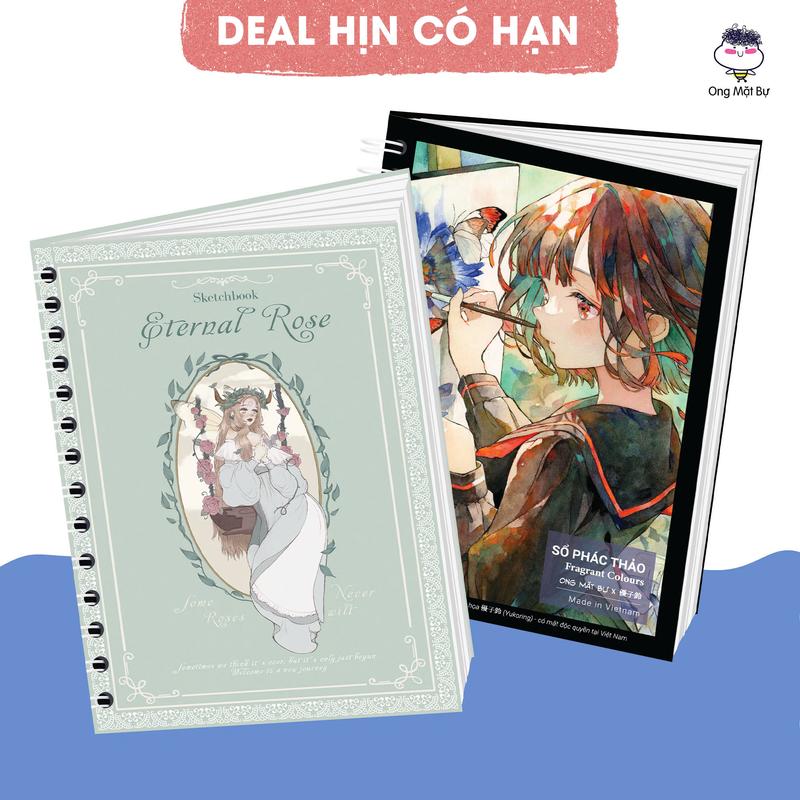 Combo 2 Sổ Vẽ Đa Chất Liệu Ong Mặt Bự - Sổ Phác Thảo Không Kèm Tài Liệu Vẽ - Lỗi 1 Đổi 1