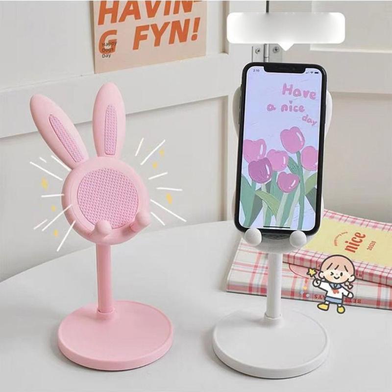 Product Introduction of MEKALI Table Support Rabbit Bunny Phone Holder Adjustable Lazy Bracket Telescopic Lifting Phone Holder Multi-angle Cartoon Desktop Mobile Phone Bracket Live Broadcast 12