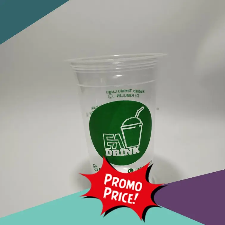 Sablon gelas cup datar 16oz Tebal 5 gram merk starindo isi 250pcs