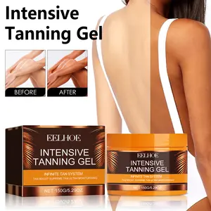 EELHOE Intensive Tanning Gel 150g/5.29oz Infinite Tan System dengan Vitamin E & Ekstrak Calendula untuk Kulit Lembut dan Halus Tanpa Bahan Kimia Gel Perbaikan Penghitam Kulit Alami