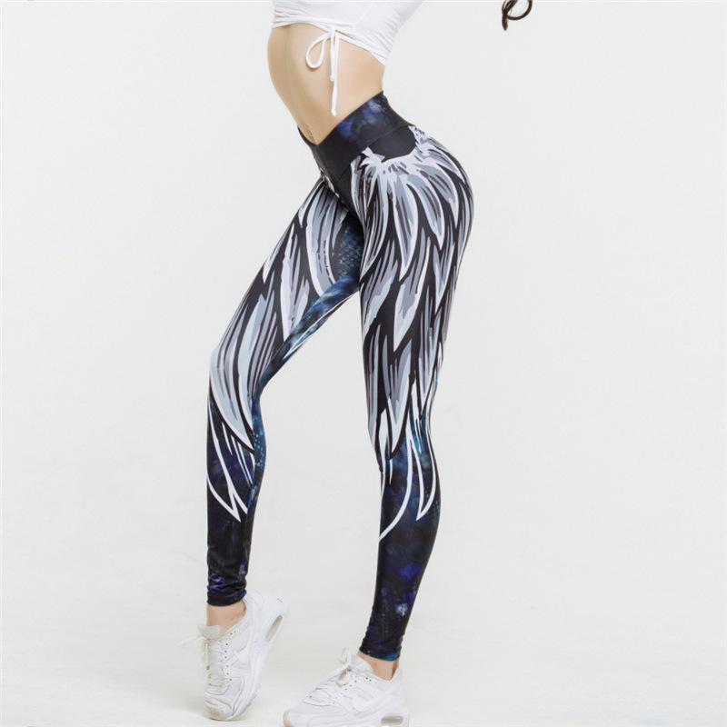 Product Introduction of Quần legging in hình đôi cánh thiên thần eo cao dành cho nữ, quần thể thao, chạy bộ, Yoga, đàn hồi, tập luyện, cộng với kích thước, thời trang 11