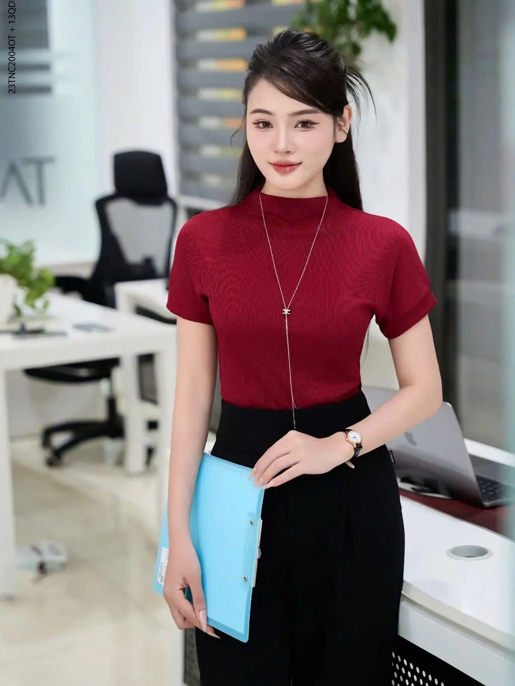 Áo Nữ CCHAT TTMS Hàng Dệt Kim Bổ Lưng Sau Women Top 23TNC2004OT