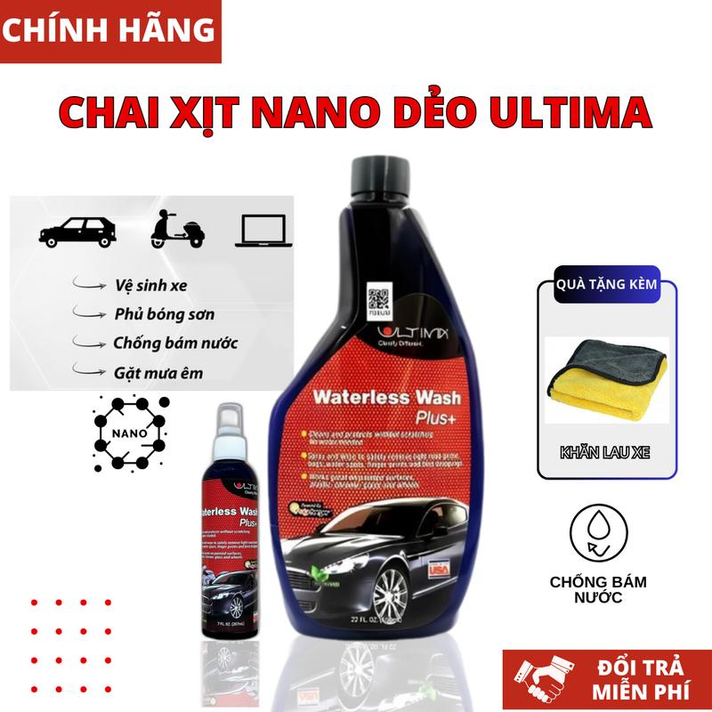 [CHÍNH HÃNG] Chai xịt nano dẻo Ultima Vệ sinh kính ô tô 650ml , Phủ bóng sơn xe- Chống bám nước kính xe ô tô