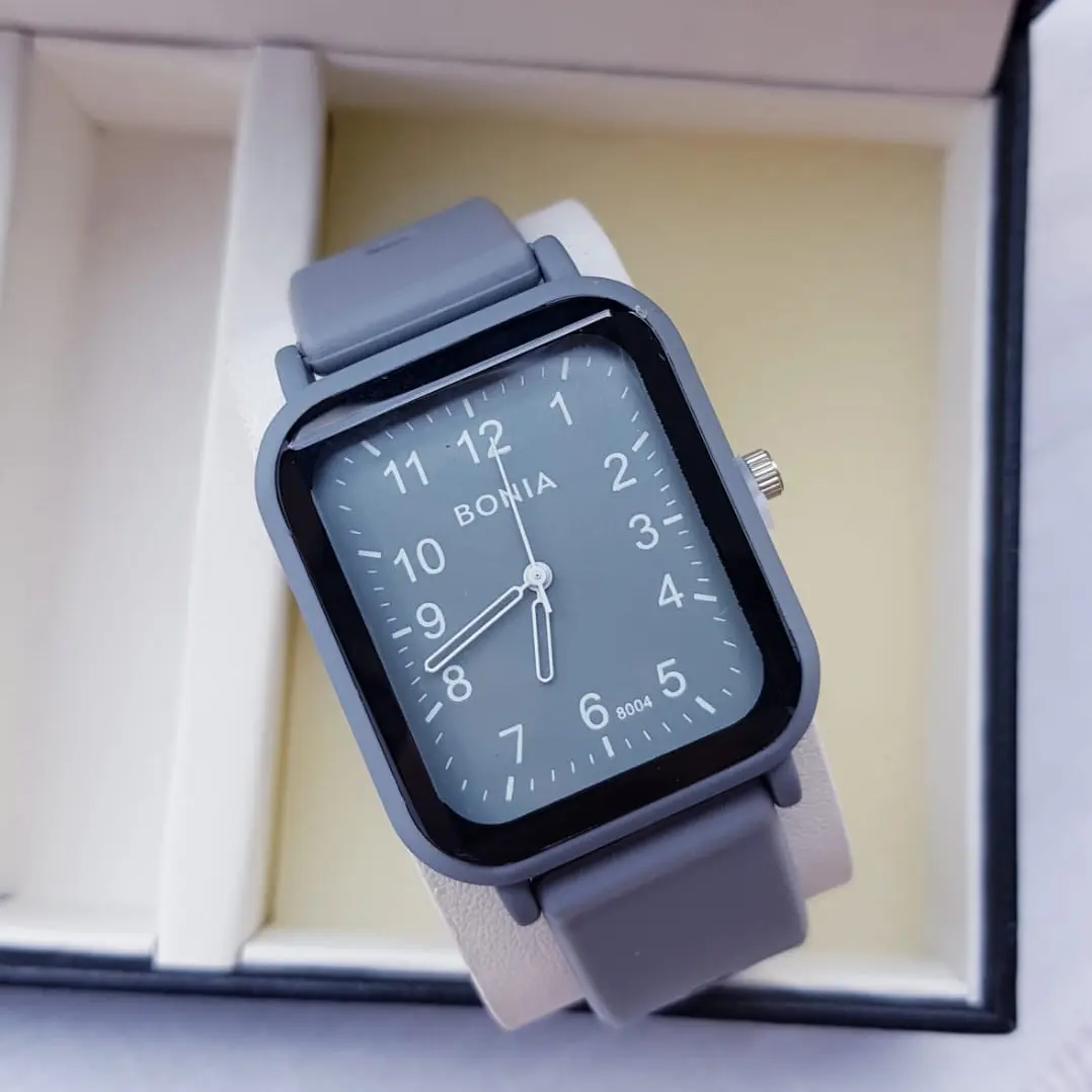 Jam tangan cewek B0N1A PETAK ANALOG free box dan baterai cadangan.