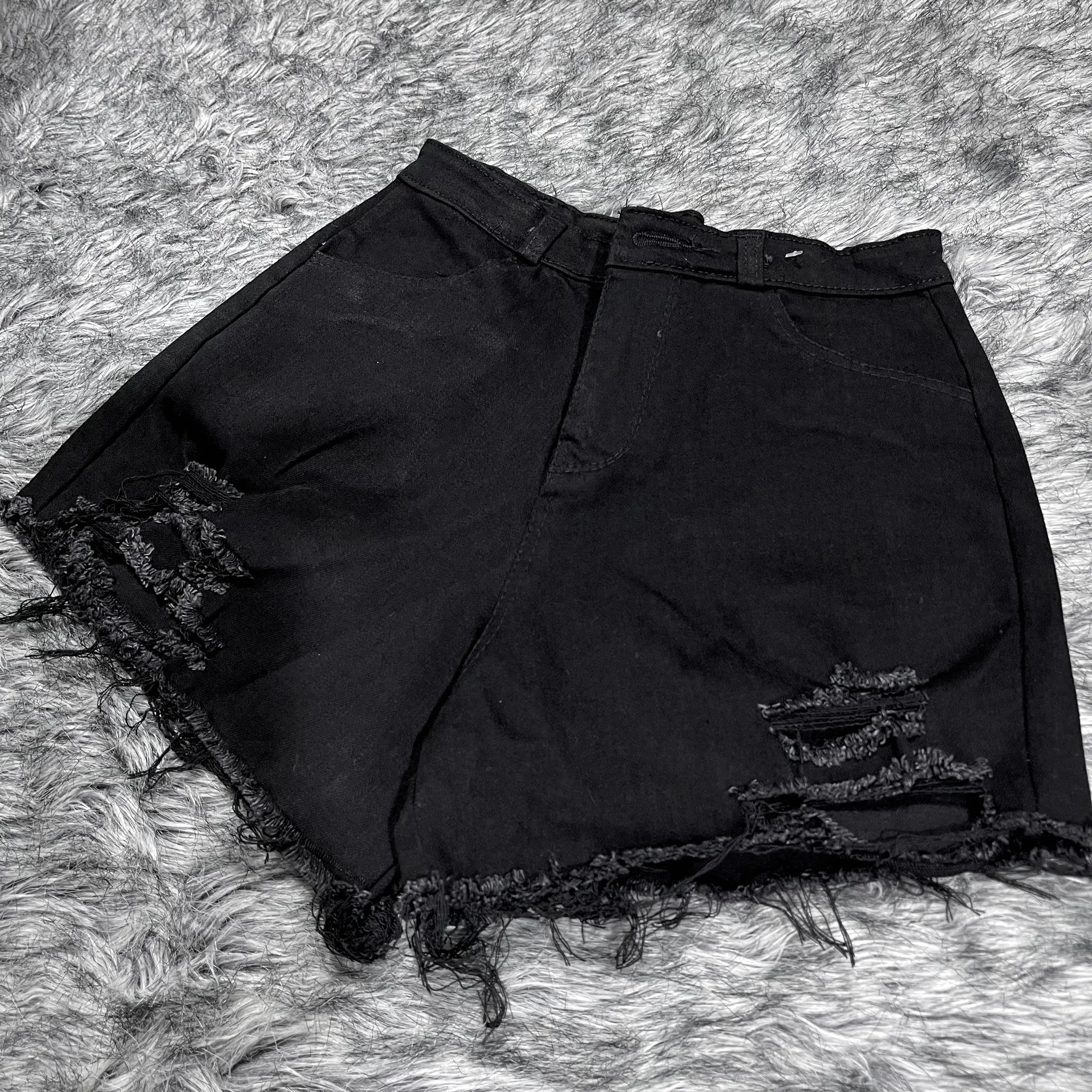 [Có túi Sau] Quần shorts đùi jean kaki nữ rách tua rua cào lai co giãn- lưng cao Denim Pants Women Màu Trắng Có Túi quan ngan nu
