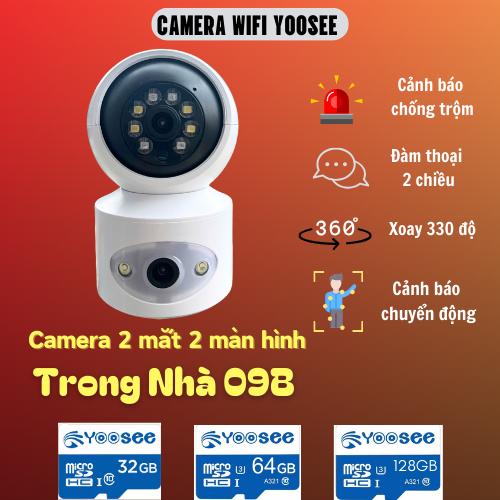  Camera IP YooSee 2 mắt - XEM 2 KHUNNG HÌNH - Xoay 360 Đàm thoại - Xem đêm có màu - mẫu mới hình ảnh đẹp 8Led 