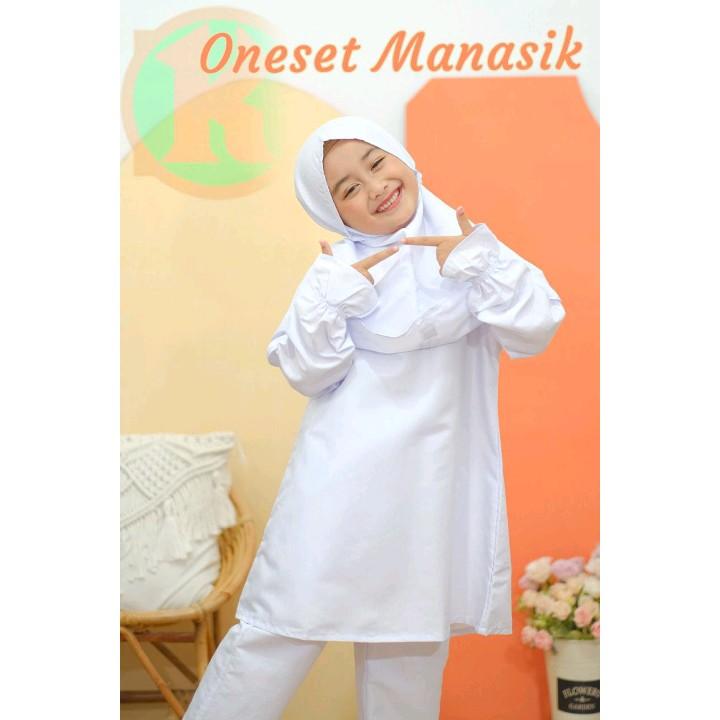 ONESET PUTIH MANASIK BY KHALID FASHION | Setelan Manasik Anak | Setelan Putih Anak Perempuan [4-14 tahun] 4