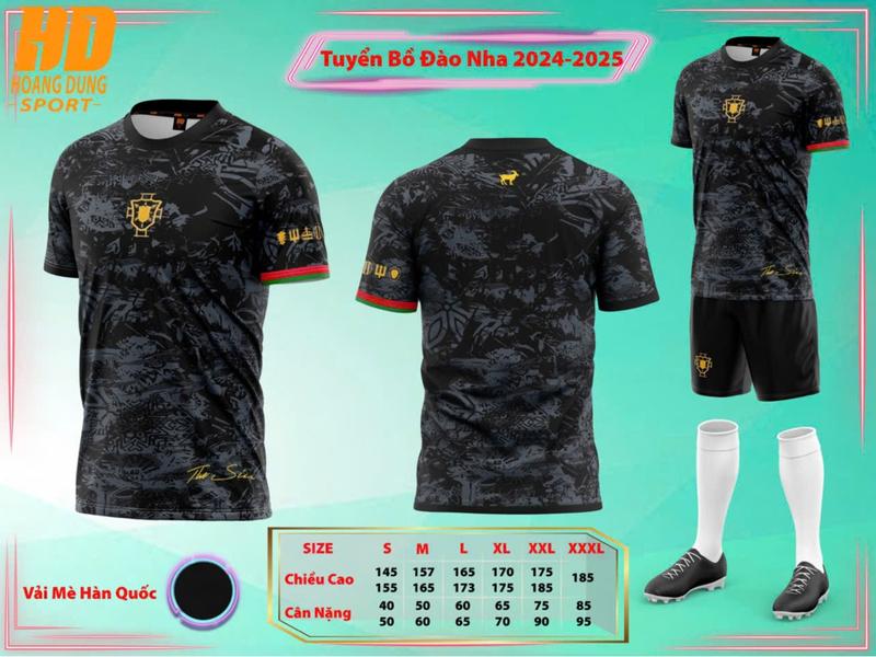   Có in Tên-Số  Bồ Đào Nha Đen 2026 Bộ Đồ Thể Thao  in Theo Yêu Cầu  sân nhà MỚI - vãi MÈ HD - Áo Đen Quần Đen 2025 - NOBI SPORT - Áo Bóng Đá Đồ Đá Banh - Nam Nữ Unisex - Thoáng Mát Unisex  2025  TRANG PHỤC TOP SPORT Thun Áo Thun n 