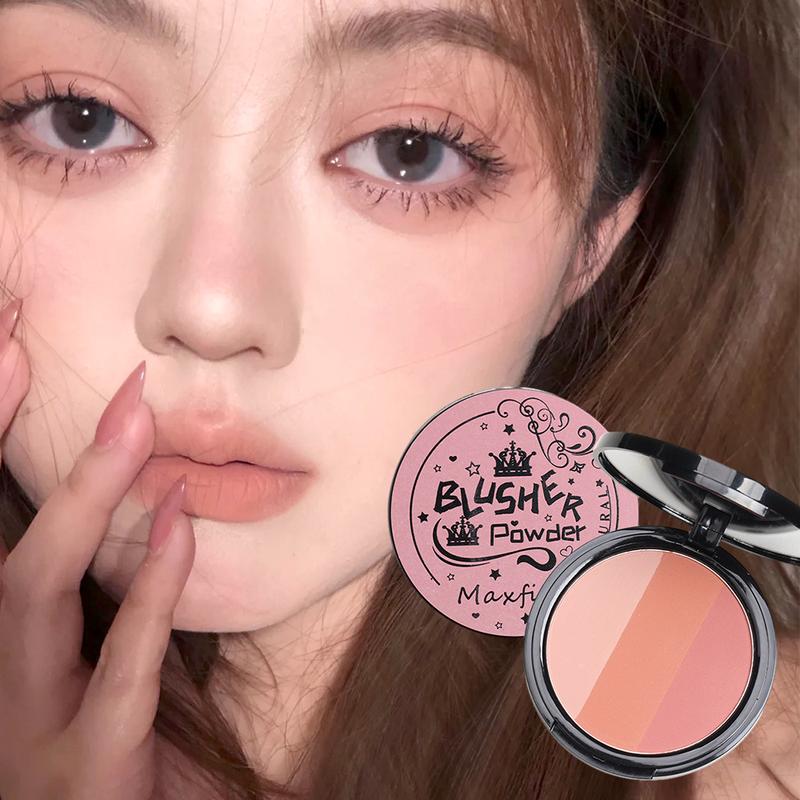 Product Introduction of 3 Colors Contouring Blush Powder Palette Cosmetic Long Lasting Natural Stereoscopic Face Shading Powder Contour Powder Palette 27