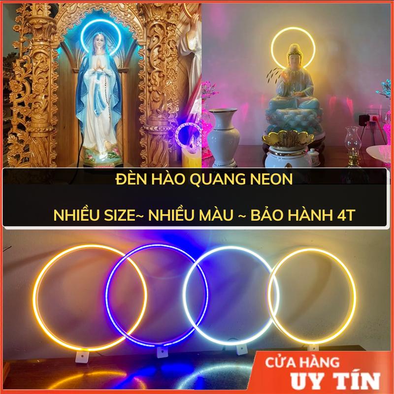 Vòng đèn hào quang Led Neon Nhiều size- Nhiều màu- Bảo hành 4T đèn đặt tượng đèn trang trí tượng