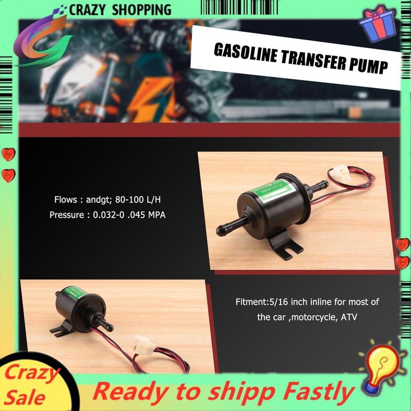 Bơm nhiên liệu điện, Thông Dụng, 12 V, Chịu Lực, Kim Loại Trơn, Bơm nhiên liệu Dòng Chảy, Thích Hợp Cho Xăng Dầu, Bơm Chuyển Nhượng, HEP-02A, 12 Vôn 6