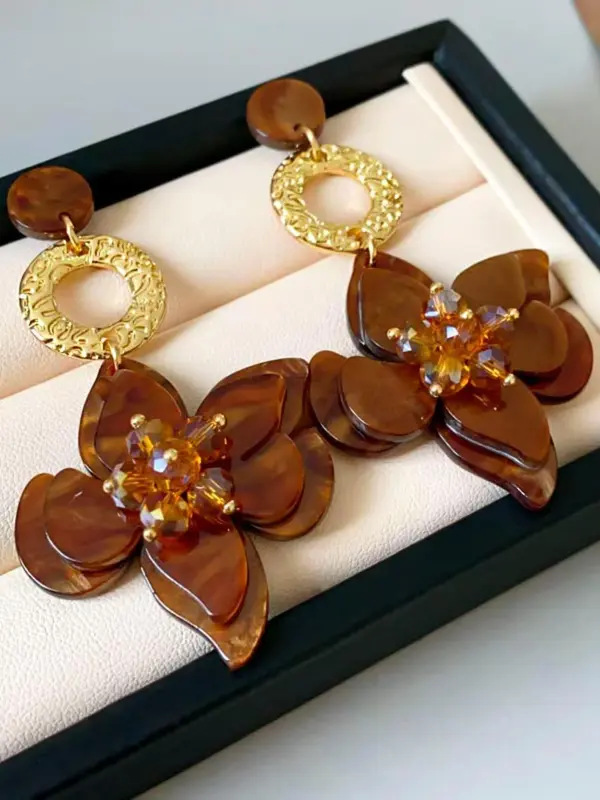 Vintage Flower Design  Earrings, Fashionable Jewelry for Women, Trendy All-match & Exquisite Jewelry for Birthday Gift 2