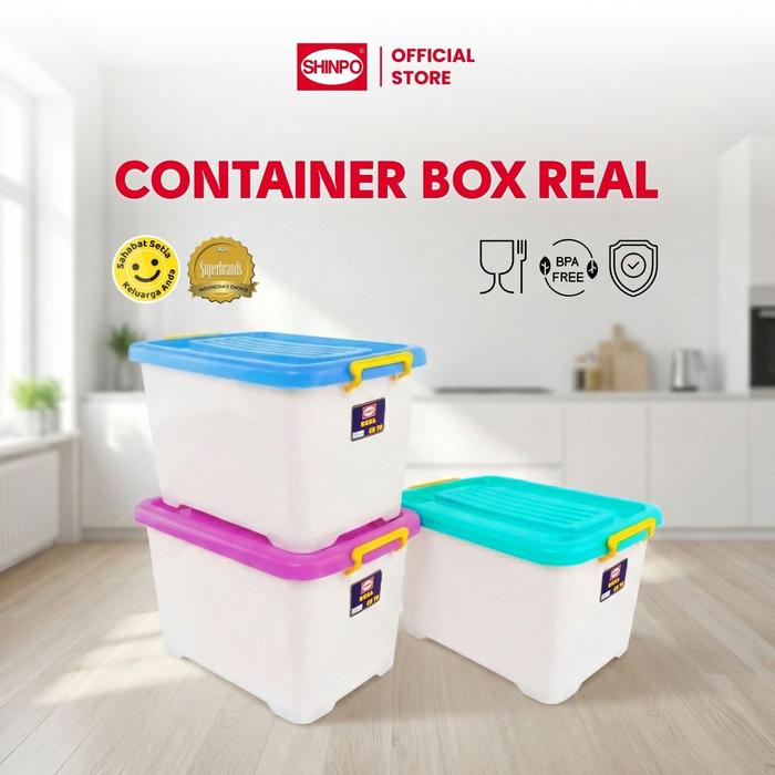 Container Box Biru Roda Promo SHINPO Kontainer Plastik Dengan Roda Real Container Box Kotak ...