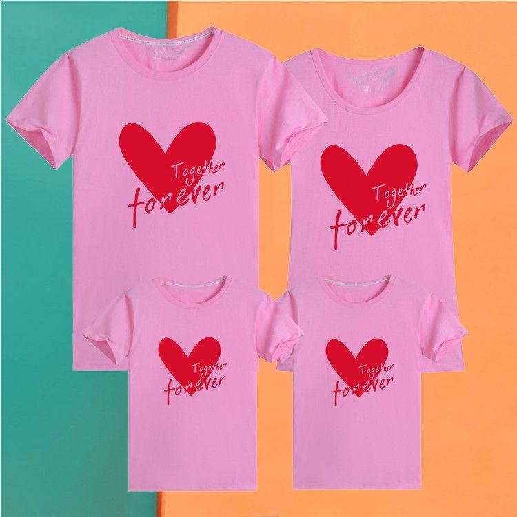 Product Introduction of Love Parent-Child Short-Sleeved T-shirt for a Family of Three Or Four Clothes for the Whole Family Kindergarten Sports Meeting Business Attire Mother-Child Mother-Daughter Matching Outfit T Womenswear Overalls 13