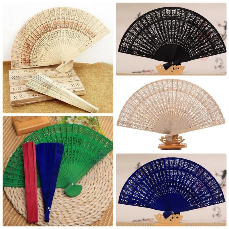Quạt gỗ xếp làm oản tháp bánh phụ kiện chụp ảnh trang trí phong cách cổ trang