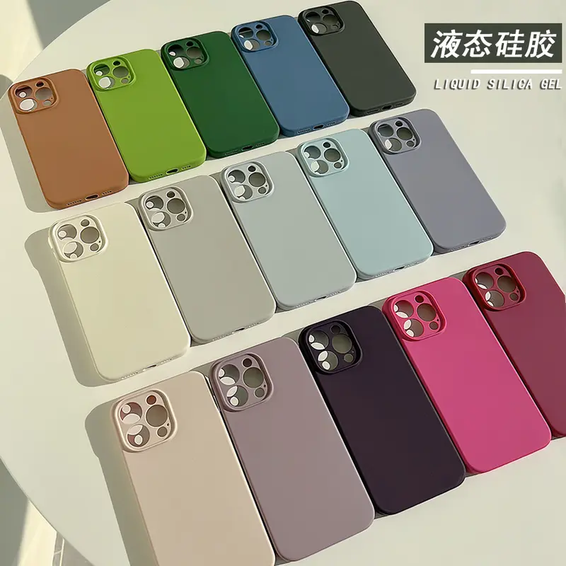 Ốp Điện Thoại Silicon Lỏng, Màu Trơn Cho Iphone14pro Max Và Apple 16pro, 12, 11, Bao Gồm Tất Cả, 15 0