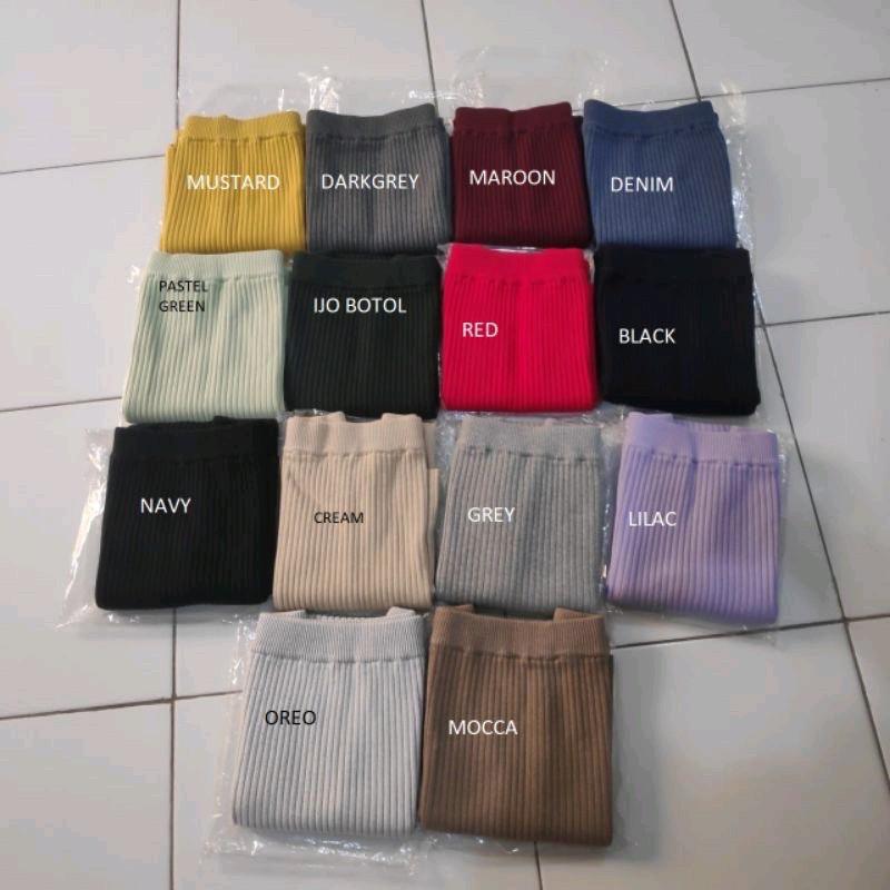 Rok span Rajut Korea Polos Tebal Premium Formal Melar 4